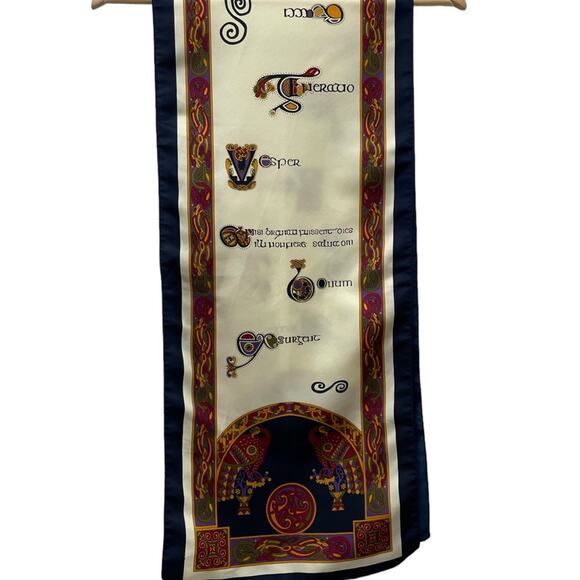 Book Of Kells Celtic Irish Scarf Religious Bible Colorful Historical Museum - Picture 1 of 6
